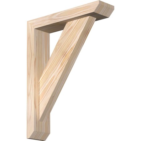 Ekena Millwork Traditional Slat Smooth Bracket w/ Offset Brace, Douglas Fir, 3 1/2"W x 14"D x 18"H BKT0402X14X18TRA06SDF